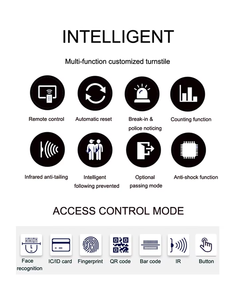 Metro, ofis, okul ve fabrika için yüksek otomatik gişe geçiş kapısı turnike-yüz/parmak izi/QR/kimlik tanıma erişim kontrol sistemi - Product Image 5