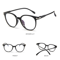 Mode femmes lunettes cadre hommes lunettes cadre Vintage rond clair lentille lunettes optique monture de lunettes