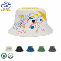 Chapeau Bob Personnalisé 2026 Tendance avec Impression Artistique Abstraite, 100% Coton Biologique, Logo White Juniper
