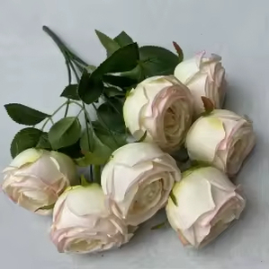 Venta al por mayor de rosas artificiales, simulación de flores artificiales modernas, ramo de flores de boda de rosas de imitación de 10 colores - Product Image 5