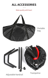 Mini trampoline pliable 48 pouces à ressorts silencieux avec barre de maintien réglable, idéal pour le <span class=keywords><strong>fitness</strong></span> des adultes et des enfants - Vente flash - Product Image 6
