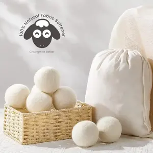 Boule propre de machine à laver écologique naturelle 100% boule de laine adoucissante feutre de laine sèche réutilisable boules de laine
