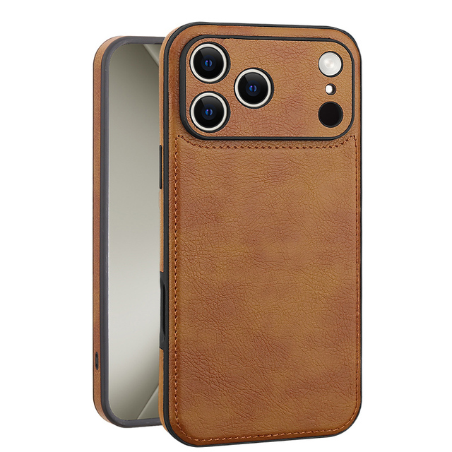 Luxury High-end Leather Case for iPhone 17 Pro Max 16 Pro 16e 15 14 Plus 13 12 11 XS XR X 7 8 Lens Protection Mobile Phone Cover