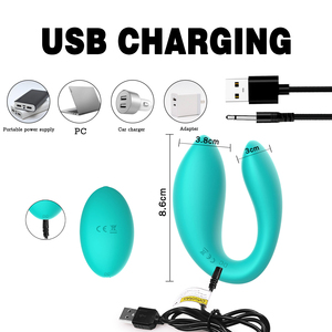 WINYI Vibrateur Couple Jouets sexuels pour adultes Portable Culotte Télécommande Couple Adulte Double moteur Clitoridien Point G Vibrateur en forme de U - Product Image 6
