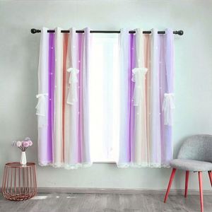Rideaux décoratifs en tissu pour salon, chambre, fenêtre, mur, porte, rideaux arc-en-ciel - Product Image 2