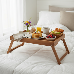 Bandeja de Madera de Acacia <span class=keywords><strong>2026</strong></span> con Patas, Bandeja Plegable para Servir, Bandeja para Cama para Servir Desayuno y Comida - Product Image 6