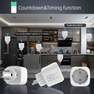 Enchufe inteligente WiFi 10A, enchufe de la UE, temporizador de Control remoto, Monitor de alimentación, soporte de voz Alice, Google Home, Alexa Industrial - Product Image 3