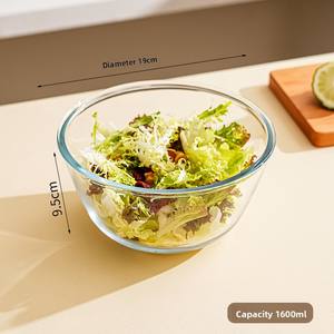 Grande insalatiera per uso domestico <span class=keywords><strong>trasparente</strong></span> resistente alle alte Temperature ispessita ad alto <span class=keywords><strong>vetro</strong></span> borosilicato forno a microonde sicuro personalizzato - Product Image 6
