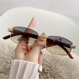 Retro <b>Square</b> <b>Sunglasses</b> Metal Frame Gold Color UV400 Protection For Men Driving Style - Product Image 4