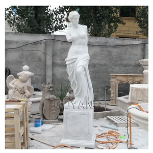 QUYANG décoration de jardin sculpté à la main taille réelle pierre naturelle marbre <span class=keywords><strong>aphrodite</strong></span> Statue vénus Sculpture - Product Image 1