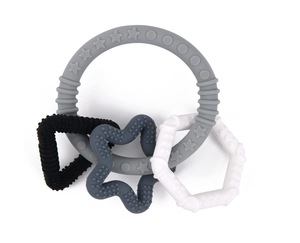 Anneau de dentition en <span class=keywords><strong>Silicone</strong></span> pour bébés, sans BPA, qualité alimentaire, <span class=keywords><strong>personnalisé</strong></span>, disponible, nom personnel, 100% - Product Image 1