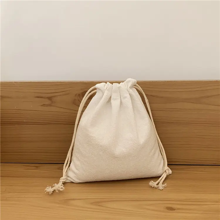 Wholesale Canvas Cotton Jewelry Pouch Drawstring Shoe Bag Gift Bag Custom Dust Bags Covers with Logo Print