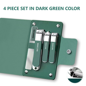 Bộ dụng cụ làm móng tay và chân 4 món cao cấp, bộ dụng cụ chăm sóc mới với dũa móng thủy tinh & kềm cắt móng, in logo tùy chỉnh - Product Image 2