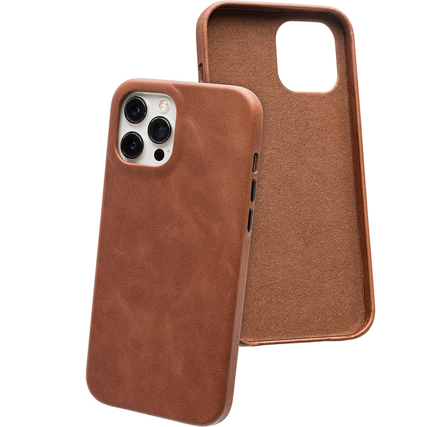 Mount Yanzhi Luxury Fashion Customized Logo Real Wax Oil Leather RFID Blocking Full Protective Mobile Phone Case