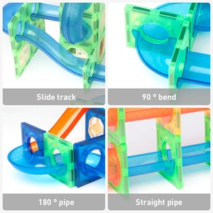 171 pezzi di blocchi di costruzione Set di palle di marmo giocattoli di corsa del gambo del magnete giocattolo educativo 3D piastrelle magnetiche per i bambini - Product Image 5