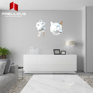 Cat Decorative Wall Mirror Lovely Decorative Home Ornament Nursery Wall Art Decor For Children Room - Product Image 3