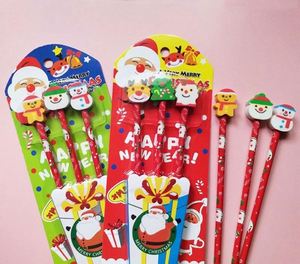 ชุดดินสอไม้สีแดงน่ารักพร้อมยางลบ ของขวัญคริสต์มาสสำหรับเด็ก ของใช้เครื่องเขียนลายการ์ตูนสวยงาม โปรโมชั่นจากซัพพลายเออร์ - Product Image 2