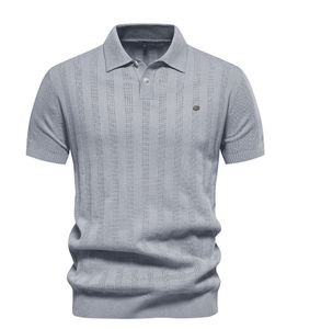 <span class=keywords><strong>2024</strong></span> primavera/verano hombres Polo de lana de punto camisa de manga corta cuello Casual camiseta Top - Product Image 2