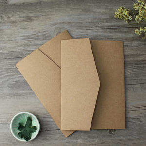 Sobre triple de bolsillo Kraft personalizado al por mayor para tarjetas de felicitación de <span class=keywords><strong>invitación</strong></span> de boda - Product Image 3