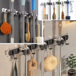 304 Thép Không Gỉ Treo Tường Chổi Tổ Chức Nhiệm Vụ Nặng Nề Kim Loại Không-Trượt Chổi Lau Chủ Với Wall Mount - Product Image 5