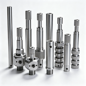 Axe usiné CNC haute précision sur mesure, Pièces tournées de précision multi-matériaux, Goupilles filetées moletées pour composants automobiles - Product Image 1