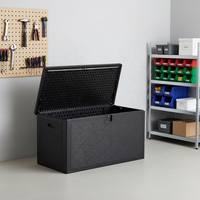 NOUVEAU Coffre de rangement extérieur en PEHD, étanche et verrouillable, 120 gallons, pour coussins de jardin, patio, bord de piscine, noir ou marron