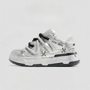 Chaussures de skate décontractées pour hommes et femmes, en cuir véritable, respirantes, à lacets, semelle épaisse, anti-odeur, pour la marche et le sport - Product Image 5