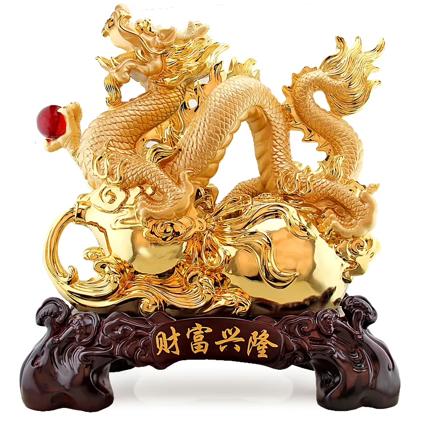Новые продукты, 2023 золотые фигурки дракона из смолы, фигурки дракона, фэн-шуй, декоративные предметы, Quemador De Incienso Dragon