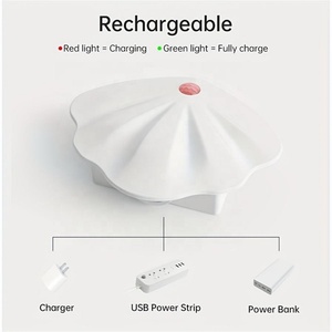 Modern Minimalist <b>Shell</b>-shaped Motion Sensor Wall <b>Light</b> Smart LED Charging Human Body Induction Lamp USB-powered Bedroom Bedside - Product Image 5