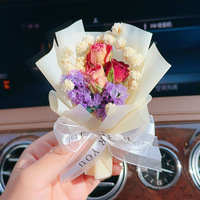 Mini Bouquet De Fleurs Séchées Désodorisant De Voiture Vent Clip Bouquet Décoration De Voiture En Gros