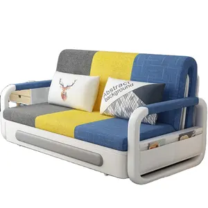 호텔 거실을위한 현대적인 디자인 패브릭 덮개를 씌운 소파 및 침대 세트 접이식 안락 의자 기능이있는 가구 소파