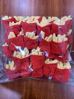 Coréen Kawaii Peluche Burger Sandwich Frites Porte-clés Doux Peluche PP Coton Petit Pendentif Mignon Jouet Poupée Mini Grab Machine Poupée