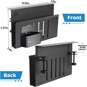 Penjepit gantung tanpa Bor, Organizer Meja samping dengan Kit manajemen kabel pengatur sisi meja untuk File kantor dan penyimpanan