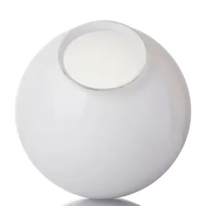 Хрустальная круглая безшейная люстра с опалом в форме колокольчика, белая люстра с опалом, подвесные стеклянные лампы, абажур для ресторана
