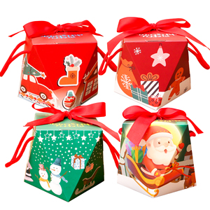 Fournisseur d'or Boîte cadeau de Noël personnalisée <span class=keywords><strong>Panier</strong></span> en papier en matériaux recyclés avec ruban pour bonbons gelée avec logo sur le thème de la veille - Product Image 5