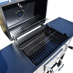 GS EN1860 LFGB al aire libre hogar jardín patio trasero carrito ahumador barbacoa parrilla chimenea carbón barbacoa parrilla con mesa auxiliar - Product Image 4