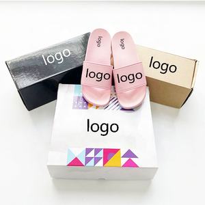 2023 도매 고품질 저렴한 안티 슬립 사용자 정의 인쇄 로고 패턴 PU <span class=keywords><strong>PVC</strong></span> 여성 부드러운 샌들 슬라이드 슬리퍼 상자 - Product Image 5