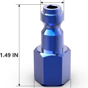 Anodized Blue Aluminum Quick Connector 1/4 In Npt Internal <b>Thread</b> Pneumatic <b>Tool</b> Accessories - Product Image 4