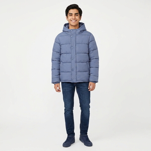 Custom Plus Size Men's Puffer <b>Jacket</b> Winter Casual <b>Waterproof</b> Hooded Outdoor Fashion <b>Light</b> Blue Color Winter <b>Jacket</b> For Men's - Product Image 1