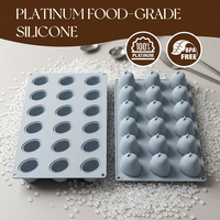 SILIKOLOVE Fabriek Aanpasbare 18-Vaks Mango Vormpje LFGB Herbruikbaar 100% Voedselveilig Fruitvorm Siliconen Mousse Cakevorm