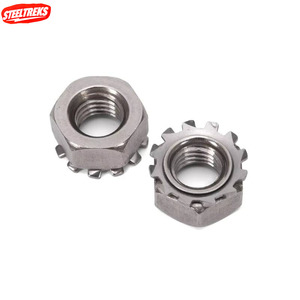Steeltreks Outils et quincaillerie, Écrous, Nouveauté en gros, Écrous hexagonaux dentelés en acier inoxydable 304, <span class=keywords><strong>Rondelle</strong></span> de serrage, Joint, Écrous de verrouillage de type K - Product Image 1