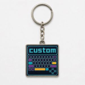 Porte-clés personnalisé en alliage de zinc de haute qualité pour ordinateur, mini clavier d'ordinateur portable, design technologique électronique, souvenir - Product Image 3