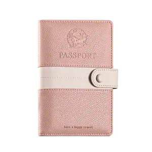 Bagsplaza Hot Selling Sublimated Leather Passport Cover Credit Card Holder Pu Passport Air Ticket Holder Pouch Bag for Men Women