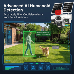 Cámara Solar Wistino AOV 4G LTE con 5 Lentes, <span class=keywords><strong>Zoom</strong></span> 10X, Grabación Continua 24/7, Alarma, Paneles Solares Dobles, CCTV Solar AOV - Product Image 3