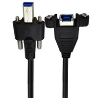 Cable de impresora USB 3.0 B macho a B hembra con tornillos de bloqueo para escáner de computadora