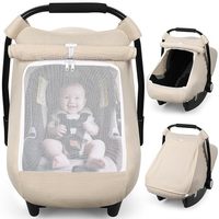 Housse de pluie et de protection solaire universelle classique en coton pour poussette et landau, sans couture, pliable, pour usage extérieur