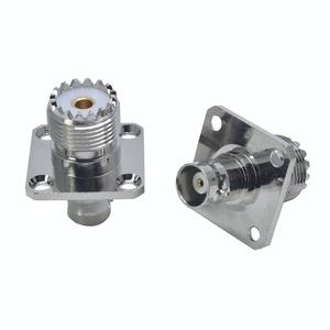 Fabrika BNC kadın flanş UHF SO239 kadın Jack 4 delik flanş paneli dağı RF adaptörü <span class=keywords><strong>PL</strong></span> 50ohm RF koaksiyel koaksiyel konnektörler - Product Image 1