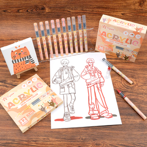 Pennarelli per la pittura acrilica con tono della pelle, Set di pennarelli per il tono della pelle con <span class=keywords><strong>punta</strong></span> a 36 colori, perfetti per il vetro di legno di carta - Product Image 3