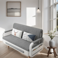 Sofá Cama Plegable de Alta Calidad para Sala de Estar Convertible Multifuncional con Funda de Tela Extraíble