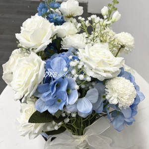 Buket Pengantin Harga Terjangkau dalam Rangkaian Bunga Bola Biru Tua Dekorasi Nude untuk Buket Bunga - Product Image 6